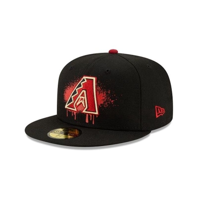 Black Arizona Diamondbacks Hat - New Era MLB Drip Front 59FIFTY Fitted Caps USA7386401